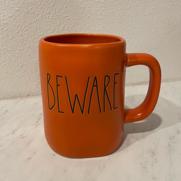 Rae Dunn Other - Rae Dunn Orange Halloween Beware Mug Double Sided NWT